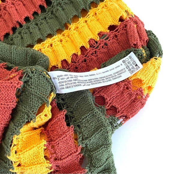 Zara Multi-coloured Striped Crochet Knit Midi Maxi Dress - Picture 13 of 14